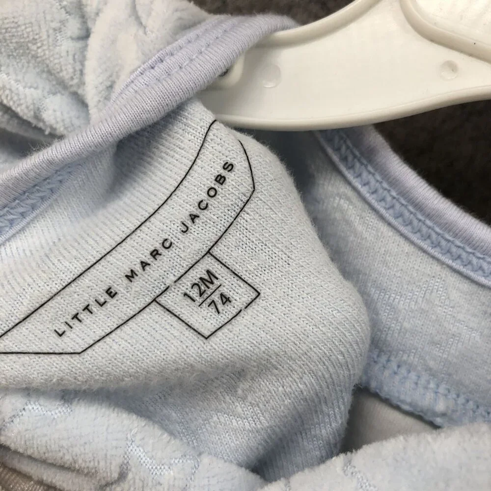 Little Marc Jacobs Footed Pajama‎ One Piece Baby 12M Blue Romper Fleece